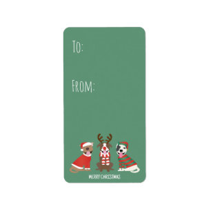 Étiquette Joyeux Chiens taureaux de marque de Noël