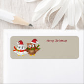 Étiquette Joyeux Chouettes de Noël (En situation)