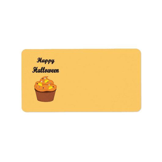 Étiquette Joyeux Cupcake d'Halloween (Devant)