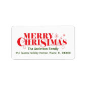 Étiquette Joyeux design de Noël (Devant)