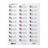 Étiquette Joyeux drapeau 4 juillet américain (Feuille entière)