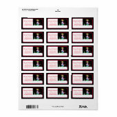 Étiquette Joyeux elfes de Noël avec cadeaux de Noël (Feuille entière)