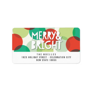 Étiquette Joyeux et brillant plaisir coloré Confetti Dots va