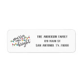 Étiquette Joyeux et lumineux Noël Adresse de retour (Devant)