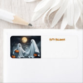 Étiquette Joyeux fantôme d'Halloween (En situation)