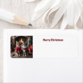 Étiquette Joyeux félins de Noël (En situation)
