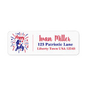 Étiquette Joyeux feux d'artifice 4 juillet (Devant)