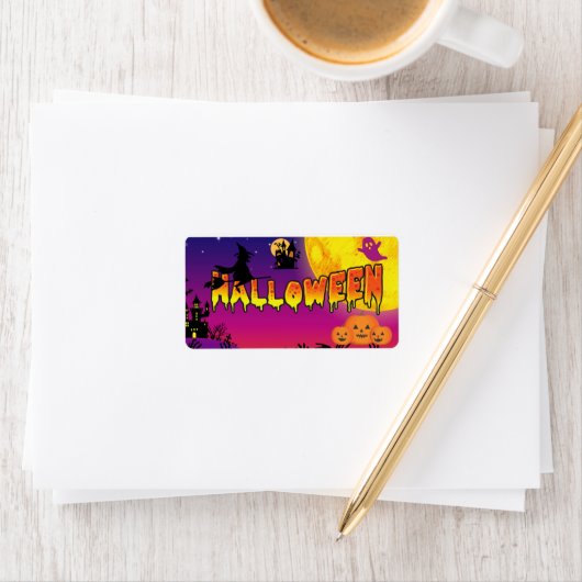 Étiquette Joyeux Halloween (En situation)