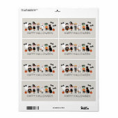 Étiquette Joyeux Halloween enfants mignons en costumes (Feuille entière)