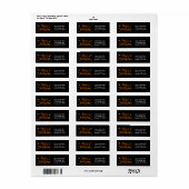 Étiquette Joyeux Halloween Orange Moderne Script Tendance (Feuille entière)