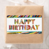Étiquette Joyeux Hologramme d'anniversaire (En situation)