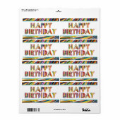 Étiquette Joyeux Hologramme d'anniversaire (Feuille entière)