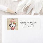 Étiquette Joyeux howliday christma adresse de retour étiquet (En situation)