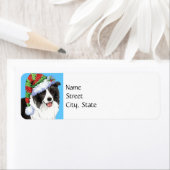 Étiquette Joyeux Howlidays Bordure Collie (En situation)