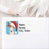 Étiquette Joyeux Howlidays Borzoi (En situation)