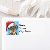 Étiquette Joyeux Howlidays Dachshund (En situation)