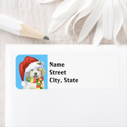 Étiquette Joyeux Howlidays Great Pyrenees (En situation)