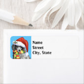 Étiquette Joyeux Howlidays Miniature Poodle (En situation)