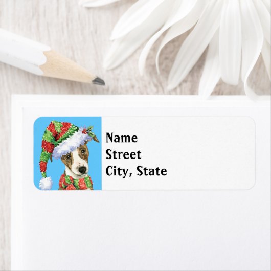 Étiquette Joyeux Howlidays Whippet (En situation)