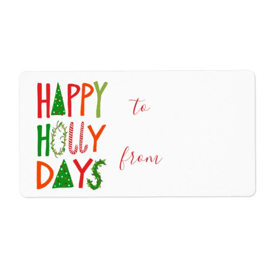 Étiquette JOYEUX JOURS SAINTS Joyeux Noël (Devant)