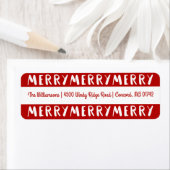 Étiquette Joyeux Joyeux Noël Rouge Fête (En situation)