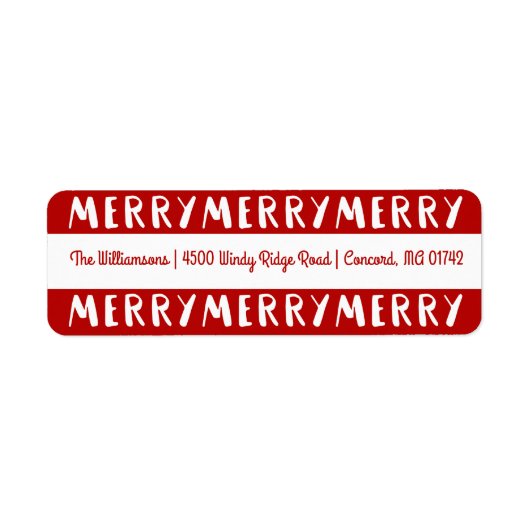 Étiquette Joyeux Joyeux Noël Rouge Fête (Devant)