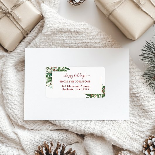 Étiquette Joyeux Joyeux Vacances-Noël Classique, Rustique, F