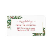 Étiquette Joyeux Joyeux Vacances-Noël Classique, Rustique, F (Devant)