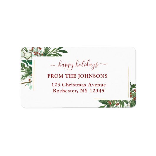 Étiquette Joyeux Joyeux Vacances-Noël Classique, Rustique, F (Devant)