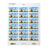 Étiquette Joyeux Lapin de Pâques (Feuille entière)