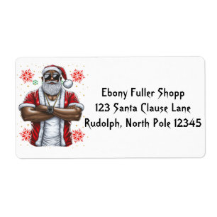 Étiquette Joyeux Melanin Noël Joyeux X mas Black Sista
