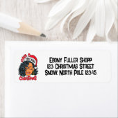 Étiquette Joyeux Melanin Noël Joyeux X mas Black Sista (En situation)