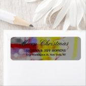 Étiquette Joyeux message de Noël gris jaune rouge Famille (En situation)