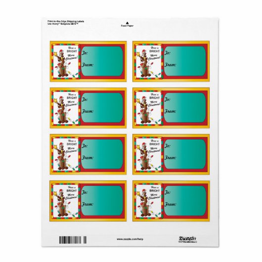 Étiquette Joyeux Noël (Feuille entière)