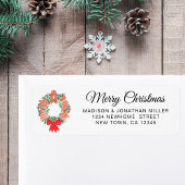 Étiquette Joyeux Noël Adresse de retour
