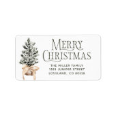 Étiquette Joyeux Noël Adresse de retour (Devant)