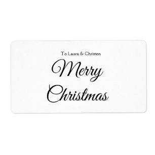 Étiquette Joyeux Noël ajoutez nom texte personnalisé cadeau