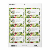 Étiquette Joyeux Noël aquarelle feuillage Noël (Feuille entière)