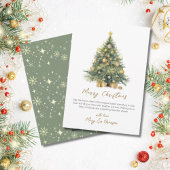 Étiquette Joyeux Noël Aquarelle Gold Script Retour