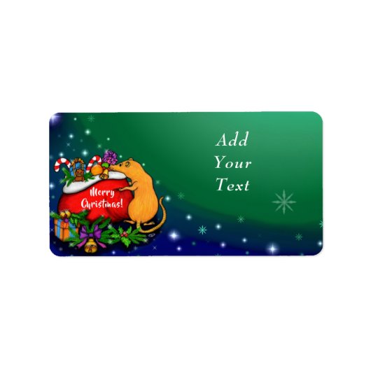 Étiquette Joyeux Noël avec Rat Prince (Devant)