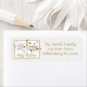 Étiquette Joyeux Noël blanc classique Adresse de retour (En situation)