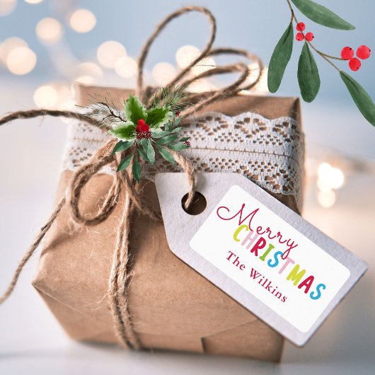 Étiquette Joyeux Noël blanc Joyeux Joyeux Joyeux Conception