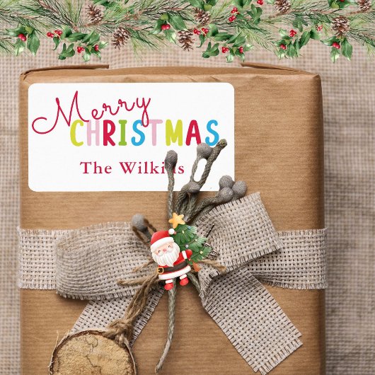 Étiquette Joyeux Noël blanc Joyeux Joyeux Joyeux Conception