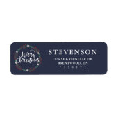 Étiquette Joyeux Noël bleu (Devant)