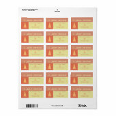 Étiquette Joyeux Noël boho joyeux bloc de couleurs (Feuille entière)