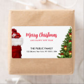 Étiquette Joyeux Noël Bonne année Adresse d'expédition (En situation)