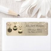 Étiquette Joyeux Noël, Boules de Noël, Snowflakes (En situation)