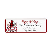 Étiquette Joyeux Noël Buffalo Adresse Plaid (Devant)