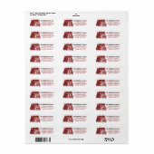 Étiquette Joyeux Noël Classique Cerisier Rouge (Feuille entière)