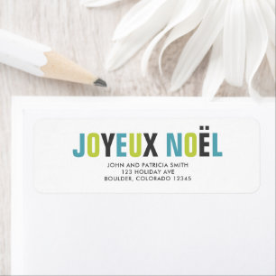 Étiquette "Joyeux Noel" Colorful Bold Lettres